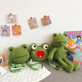Cute Frog Plush Doll Shoulder Bag for Girls