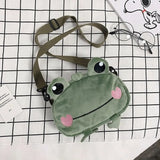 Cute Frog Plush Doll Shoulder Bag for Girls