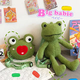 Funny Cartoon Frog Plush Doll Messenger Bag for Women