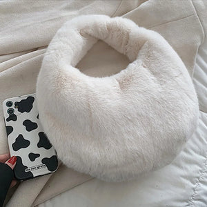 Women's Small Half Moon Bag Warm Plush Winter Bags For Women