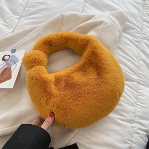 Women's Small Half Moon Bag Warm Plush Winter Bags For Women