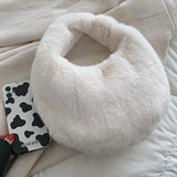 Women's Small Half Moon Bag Warm Plush Winter Bags For Women
