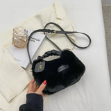Plush Crossbody Bag Fur Handle Clutch Hobo Shoulder
