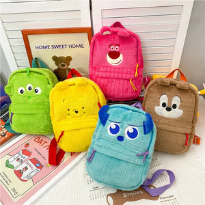 Furry Comfy Backpack Large Capacity Cartoon Parent Child Travel Rucksack