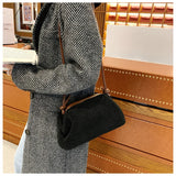 Furry Lambswool Shoulder Hobos Handbags Winter Handle Clutch Purses