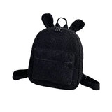Cute Bunny Ears Fuzzy Rabbit Backpack Plush School Bag for Girls
