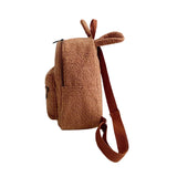 Cute Bunny Ears Fuzzy Rabbit Backpack Plush School Bag for Girls