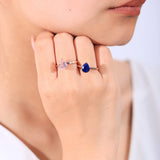 Natural Morganite Water Drop Ring 925 Sterling Silver Anniversary Gift