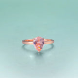 Natural Morganite Water Drop Ring 925 Sterling Silver Anniversary Gift