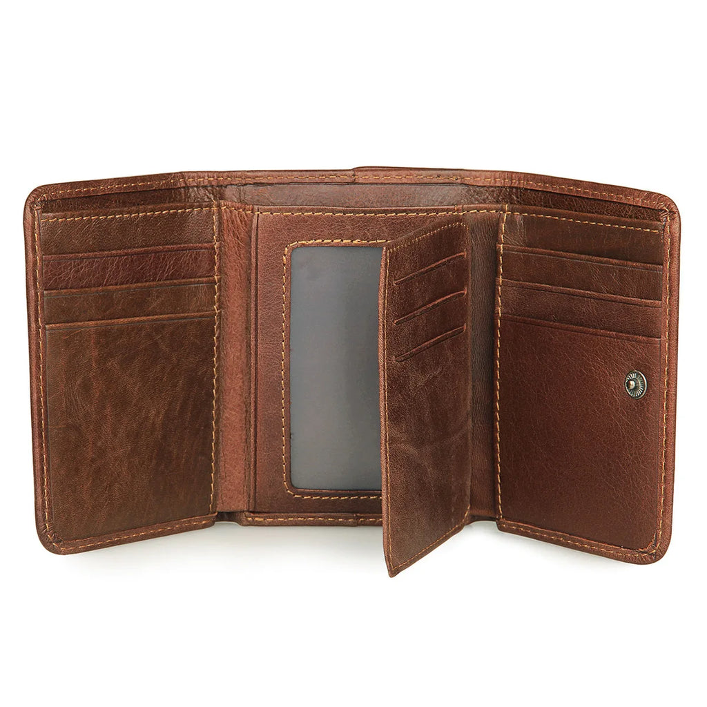 Vintage Leather Men Wallet Multifunctional Purse RFID Anti-magnetic