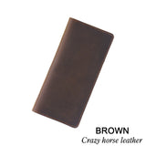 Vintage Leather Bifold Men Wallet Long Purse