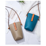 Leather Mini Women's Retro Phone Bag Pouches Vertical Crossbody