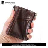 Double Zipper Men Wallet RFID Short Hasp with Chain