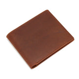 Crazy Horse Leather Men Short Wallet Bifold Horizontal Male Purse