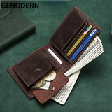 Men's Crazy Horse Leather Wallet Business Retro