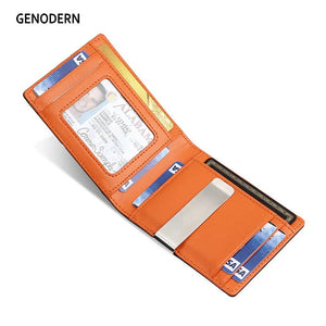 RFID Blocking Leather Money Clip Slim Wallet for Men