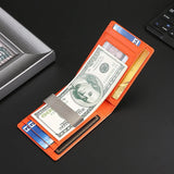 RFID Blocking Leather Money Clip Slim Wallet for Men
