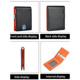 RFID Blocking Leather Money Clip Slim Wallet for Men