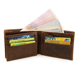 Cow Leather Men's Wallet Short Style Brown