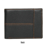 Cow Leather Men's Wallet Short Style Brown