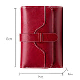 RFID Oil Wax Leather Women Wallet Trifold Purse for Lady Organizer Women Clutch