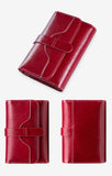 RFID Oil Wax Leather Women Wallet Trifold Purse for Lady Organizer Women Clutch