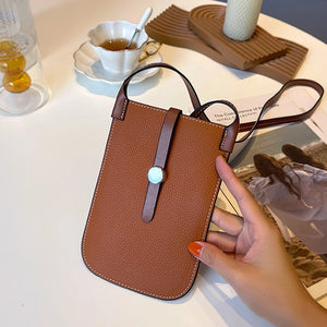Cowhide Mobile Phone Bag Female Messenger Bag Leather Lightweight