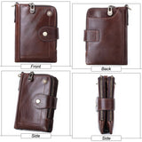 GEOJITOO Short Leather Men's Wallet First Layer Cowhide Multi-functional Buckle