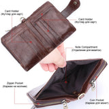 GEOJITOO Short Leather Men's Wallet First Layer Cowhide Multi-functional Buckle