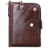 GEOJITOO Short Leather Men's Wallet First Layer Cowhide Multi-functional Buckle