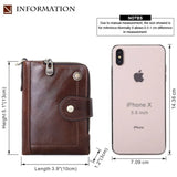 GEOJITOO Short Leather Men's Wallet First Layer Cowhide Multi-functional Buckle