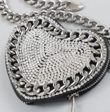 Vintage Women Waist Bag Chain Diamond Fanny Pack Round Chest Bags