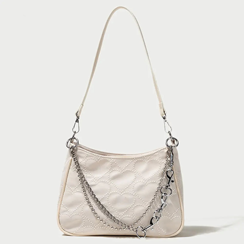 GIGIFOX Gothic Hot Goth Heart Chains Crossbody Shoulder Bags Purse Women