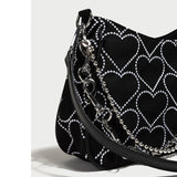 GIGIFOX Gothic Hot Goth Heart Chains Crossbody Shoulder Bags Purse Women