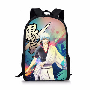 GINTAMA Element Printing Pattern School Backpacks for Teenager