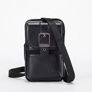 CORAL Leather Men Casual Bags Crossbody Waist Pack Messenger Shoulder Bag L-335