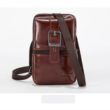 CORAL Leather Men Casual Bags Crossbody Waist Pack Messenger Shoulder Bag L-335