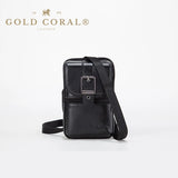 CORAL Leather Men Casual Bags Crossbody Waist Pack Messenger Shoulder Bag L-335