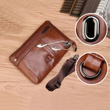 CORAL Leather Men Phone Bag Travel Shoulder Bags Mobile/Cell Phone Pouch