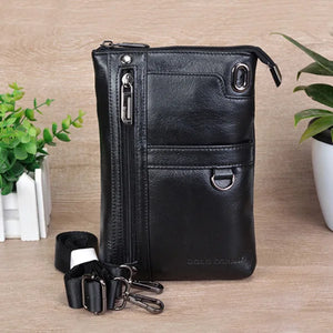 CORAL Leather Men Phone Bag Travel Shoulder Bags Mobile/Cell Phone Pouch
