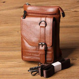 CORAL Leather Men Phone Bag Travel Shoulder Bags Mobile/Cell Phone Pouch