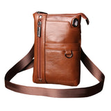 CORAL Leather Men Phone Bag Travel Shoulder Bags Mobile/Cell Phone Pouch