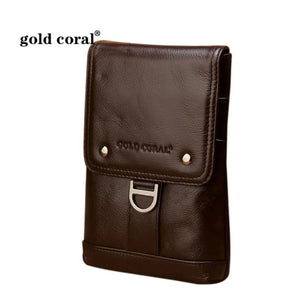 CORAL Waist Belt bags for men Leather Casual Phone Bag Waist Packs Fanny Pack