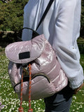 GORETT Padded Backpack with Front Compartment Metallised Finish Women's Bags