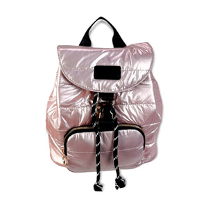 GORETT Padded Backpack with Front Compartment Metallised Finish Women's Bags