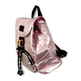 GORETT Padded Backpack with Front Compartment Metallised Finish Women's Bags