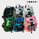 GORETT Padded Backpack with Front Compartment Metallised Finish Women's Bags