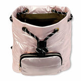 GORETT Padded Backpack with Front Compartment Metallised Finish Women's Bags