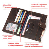 2020 Crazy HorseG Leather Passport Bag Multi-functional Holder