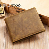 Cow Leather Men Wallet Purse Large Capacity Cardholder Crazy Horse Wallet